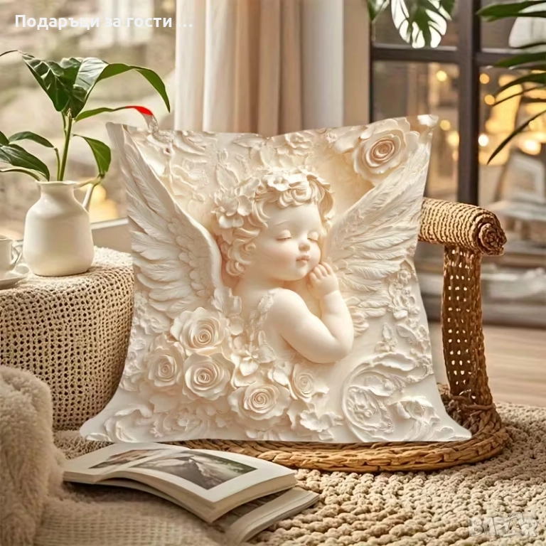 Калъфка за възглавница с Ангел за подарк на Новородено, снимка 1