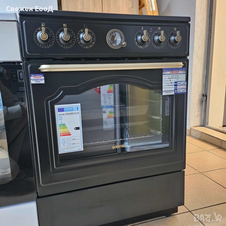 черна ретро печка GORENJE - 60 см., снимка 1
