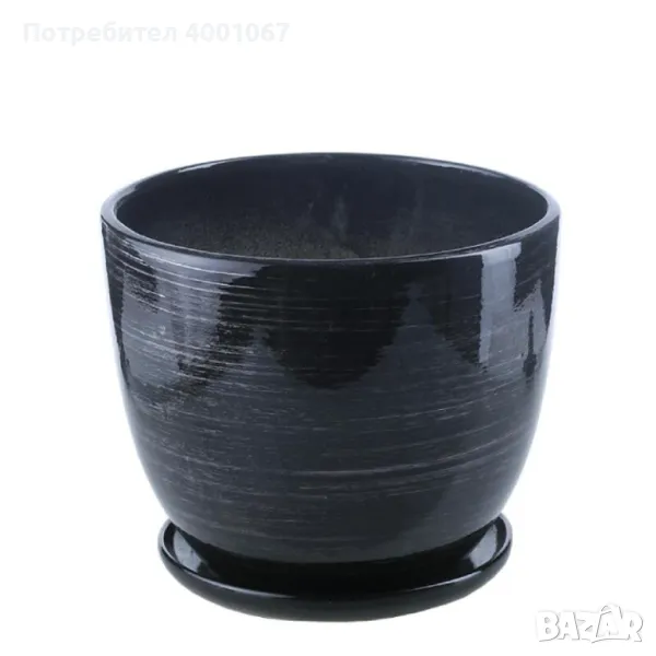 керамична саксия с чинийка от Гърция, снимка 1