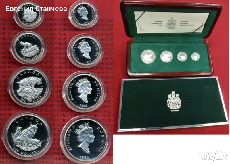 инвестиционен платинен сет платина 55 грама сертификат монети, снимка 1