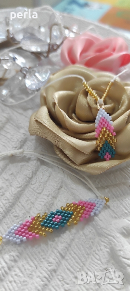 Ръчно изработена гривна и колие , снимка 1