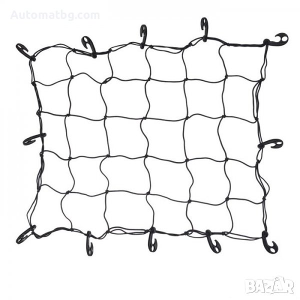 Мрежа за багаж Automat, 75х90см, 12 куки, Черен, снимка 1