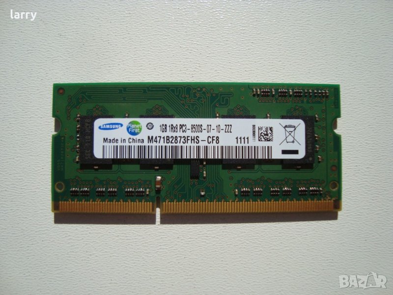 Памет за лаптоп DDR3 1GB PC3-8500S Samsung, снимка 1