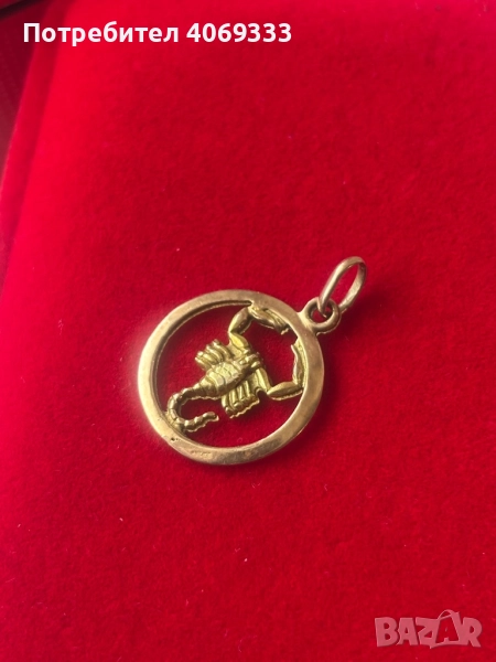 Златна висулка Скорпион 14к, снимка 1