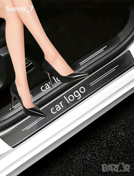 Комплект от 4 броя 3D стикери от въглеродни влакна, снимка 1