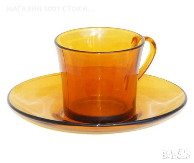 Сервиз за Кафе Дуралекс цвят кихлибар, снимка 1