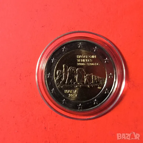 Малта 2 евро 2017 исторически места -Хаджар -Ким, снимка 1