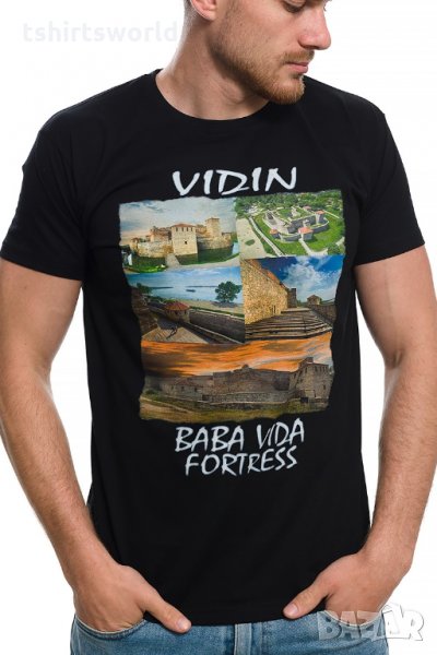 Нова мъжка тениска с дигитален печат крепостта "Баба Вида", град Видин, снимка 1