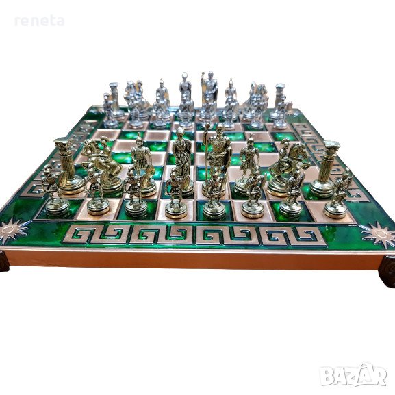 Шах, Римляни,метален,25х25,зелен, снимка 1