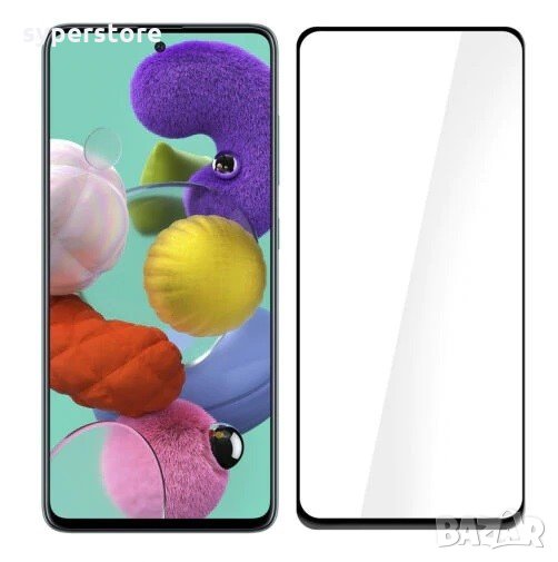 Стъклен протектор за Samsung Galaxy A71 A715 9D FullFace FullGlue лепило по цялата повърност, снимка 1