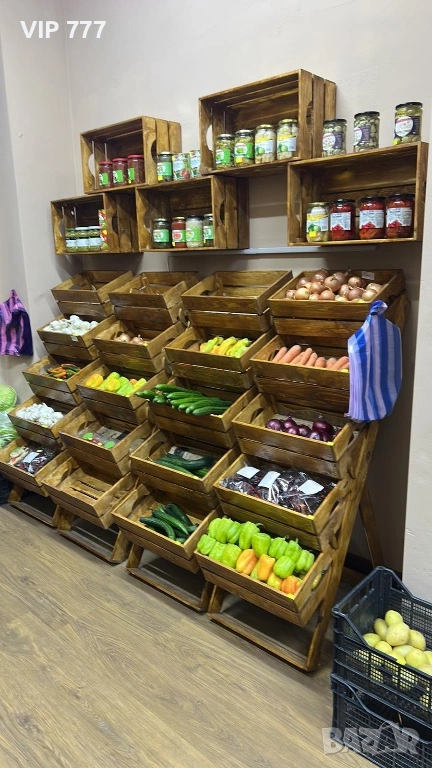 Дървени касетки и стилажи; За търговски обект плодове и зеленчуци; хляб и хлебни изделия И много дру, снимка 1