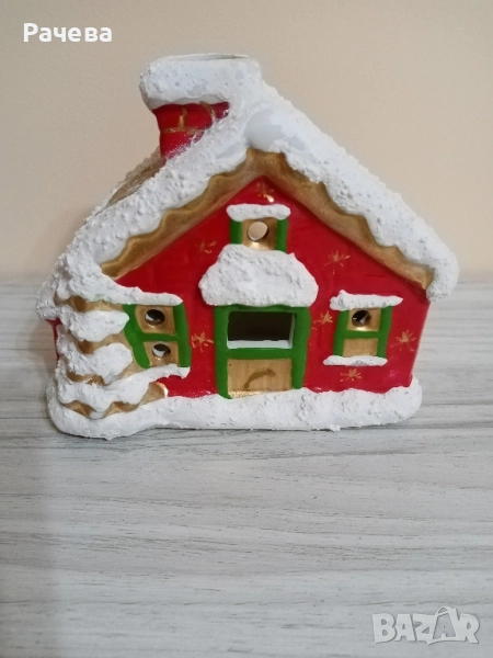 Свещник коледна къщичка , снимка 1
