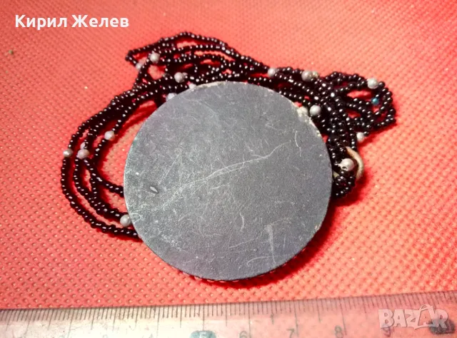 СТИЛНО ВЕЧЕРНО ВИНТИДЖ АРТ МЪНИСТЕНО КОЛИЕ с МЕДАЛЬОН с ПОСРЕБРЯВАНЕ и ИНКРУСТИРАНИ ОГЛЕДАЛЦА 47287, снимка 7 - Колиета, медальони, синджири - 47298550