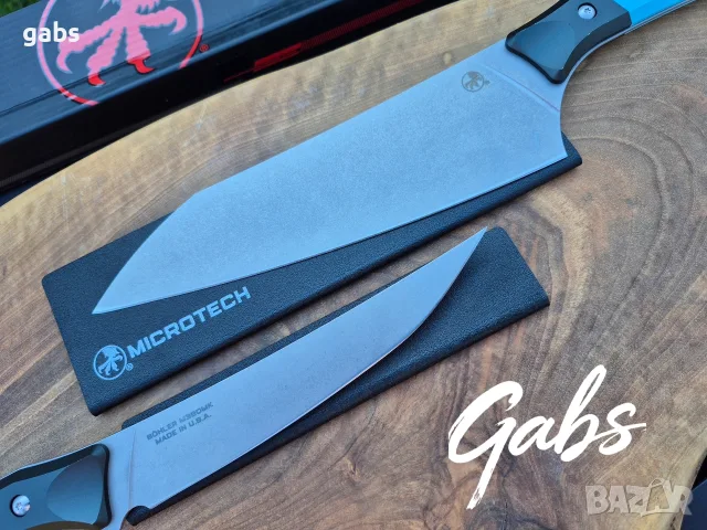 Нож с фиксирано острие Microtech Santoku 3100B/3200B ,Bohler M390 фултанг, снимка 6 - Ножове - 56209525