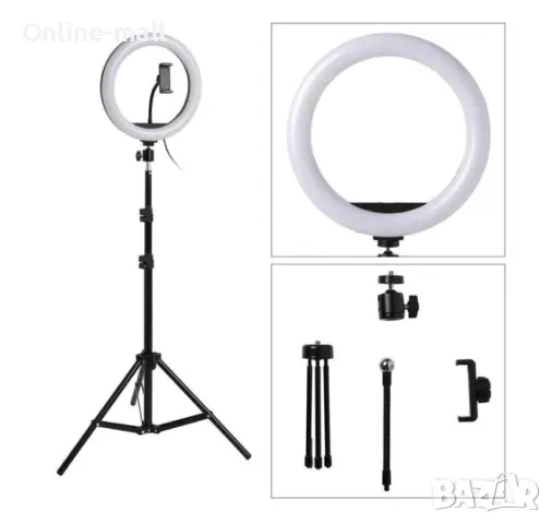 Професионална LED Селфи ринг лампа 210см, с дистанционно и стойка, снимка 2 - Лед осветление - 49130103