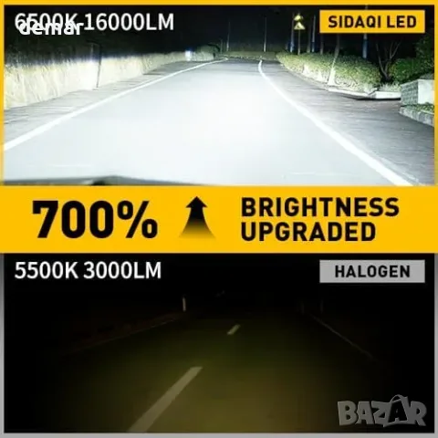 Комплект 2 LED крушки Sidaqi H1, 6500 K, 16 000 лм, 80 W, снимка 7 - Други стоки за дома - 56011808