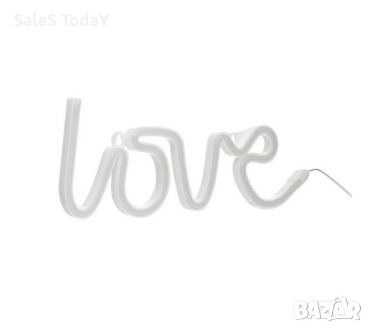 Светеща табела, Лампа Love, LED неонова лампа, USB, 35.5x13см, снимка 2 - Лед осветление - 42625991