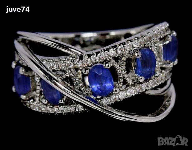 СРЕБЪРЕН ПРЪСТЕН С КИАНИТ (НЕПАЛ)