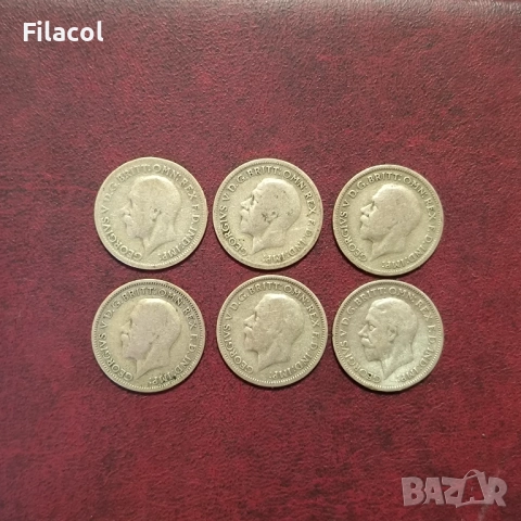 Великобритания серия 6 пенса 1931 - 1936 г. Джордж V, снимка 2 - Нумизматика и бонистика - 52790335