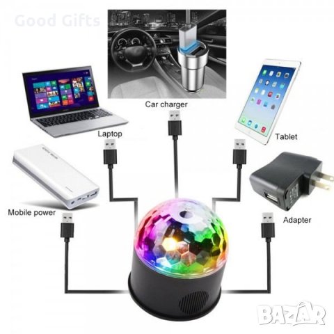 LED парти лампа проектор с дистанционно 9W , Bluetooth, снимка 3 - Прожектори - 30282283