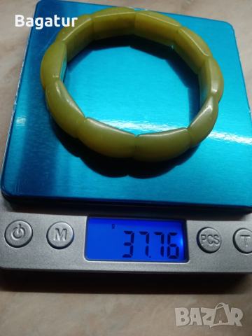 Гривна от зелен нефрит 188карата, снимка 4 - Гривни - 54365664