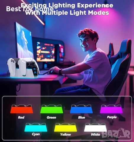  OIVO Зарядно устройство за контролери за PS5- докинг, снимка 6 - Аксесоари - 49879862