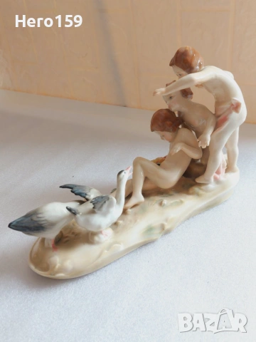 Прекрасна порцеланова фигура,композиция''Karl Ens''Тюрингия .Германия,20 век начало., снимка 6 - Колекции - 54291295
