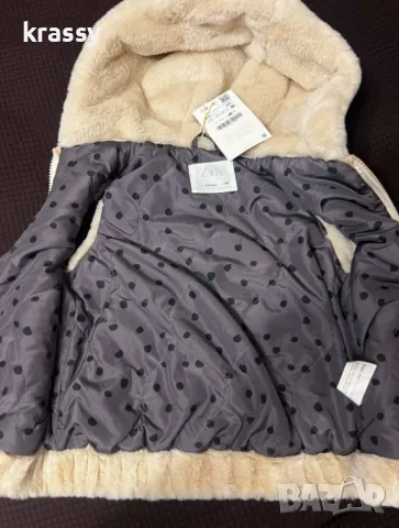 НОВО пухкаво детско елече с качулка Zara (размер 3-4 години), снимка 3 - Детски якета и елеци - 48341585