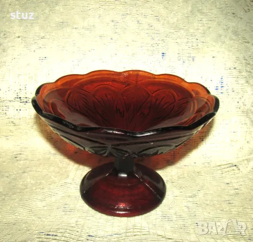 Стъклена фруктиера, снимка 2 - Прибори за хранене, готвене и сервиране - 49169587