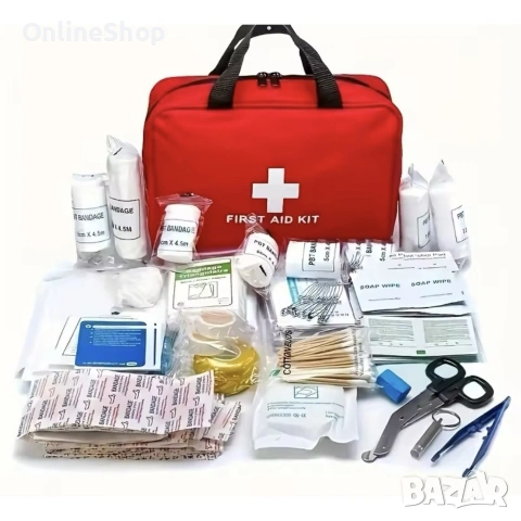 Аптечка напълно оборудвана 173 броя за дома, колата и къмпинг пътуване