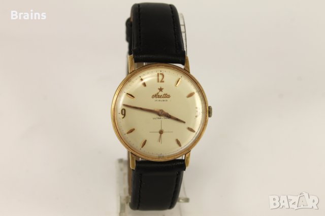 1960's ARETTA Ultra Thin Позлатен Швейцарски Ръчен Часовник, снимка 2 - Антикварни и старинни предмети - 40577043