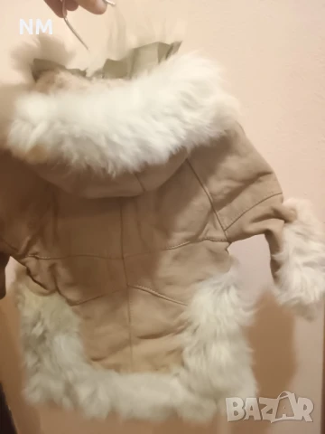 Детско зимно яке естествена кожа кожух, снимка 4 - Бебешки якета и елеци - 30176607