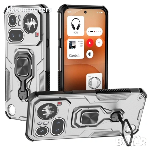 Калъф за Nothing Phone (4a) Pro с Въртящ се Пръстен - PC+TPU, 360° стойка, Магнитен, 5 цвята, снимка 2 - Калъфи, кейсове - 54250594