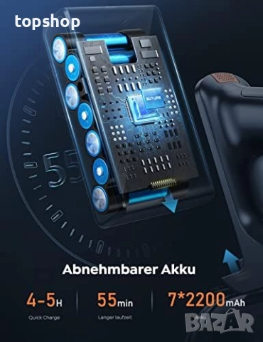 Чисто нова безжична прахосмукачка BuTure JR400-38000 Pa/450W, до 55 мин, сензорен екран, сменяема..., снимка 3 - Прахосмукачки - 52641347