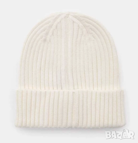 Мека шапка Pull&Bear, Унисекс, 73% полистер, 23 см, Бяла, М