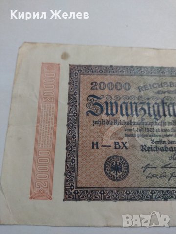 Райх банкнота - Германия - 20 000марки / 1923 година - 17980, снимка 3 - Нумизматика и бонистика - 31029673