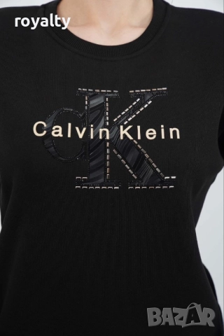 Calvin Klein Черна Дамска Памучна Блуза  , снимка 3 - Блузи с дълъг ръкав и пуловери - 52063735
