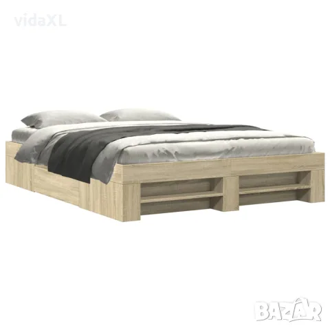 vidaXL Рамка за легло без матрак сонома дъб 160x200 см инженерно дърво