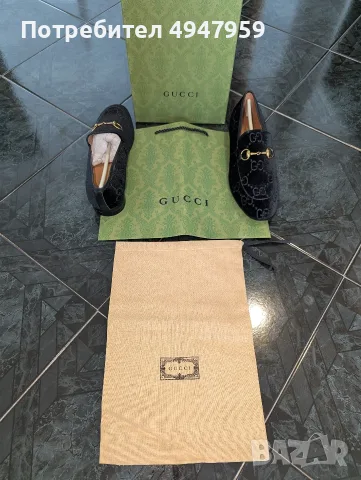 Gucci Jordaan GG Samt Loafer (Black Velvet / Monogram)No. 41!!OP 850€ !!Обувки Gucci Jordaan, снимка 3 - Официални обувки - 56057767