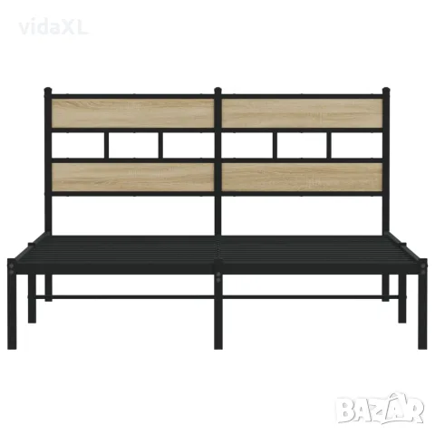 vidaXL Метална рамка за легло, без матрак, сонома дъб, 160x200 см, снимка 4 - Спални и легла - 56147476