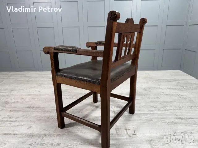 Готически стол масив В004, снимка 8 - Дивани и мека мебел - 56021255