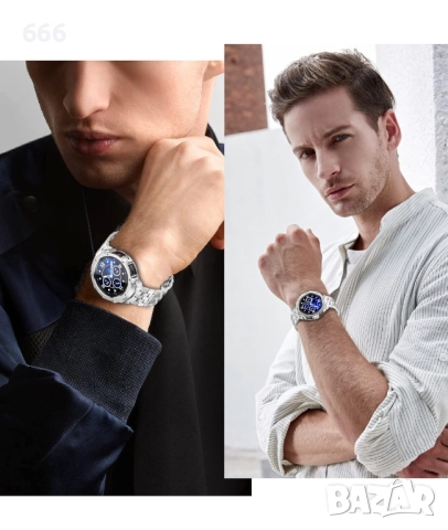 Комплект метален корпус и гривна, HASLFM, съвместим с Samsung Galaxy Watch 6/5/4 44mm, неръждаема ст, снимка 2 - Други - 52878586