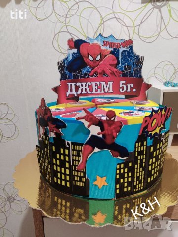 Картонена торта Спайдърмен , снимка 1