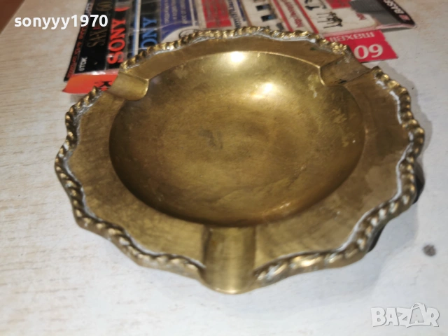 ПЕПЕЛНИК МЕД/МЕСИНГ-ВНОС SWISS 1001262016LCHERY1, снимка 3 - Антикварни и старинни предмети - 53057263