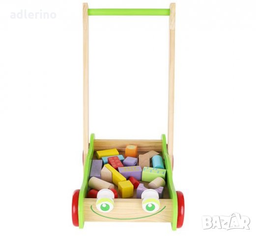 Детска игра, Дървена количка с блокчета, игра дървен конструктор, снимка 4 - Играчки за стая - 34394716