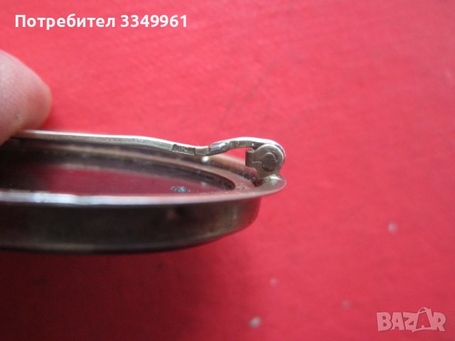 Уникална руска позлатена сребърна брошка с камък 875, снимка 5 - Други - 36769203