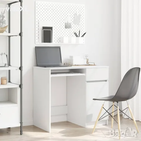vidaXL Бюро, бяло, 86x49x76 см, инженерно дърво, снимка 2 - Бюра - 56148383