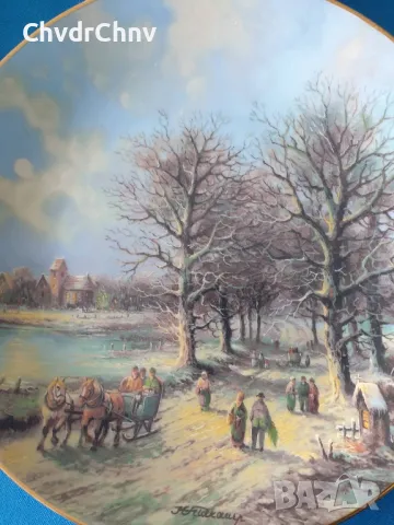 6бр Tirschenreuth Бавария/немска колекционерска декоративна порцеланова чиния-картина/пейзажи, снимка 6 - Картини - 48943416