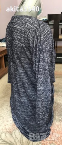 Сива асиметрична блуза, снимка 12 - Блузи с дълъг ръкав и пуловери - 38037205