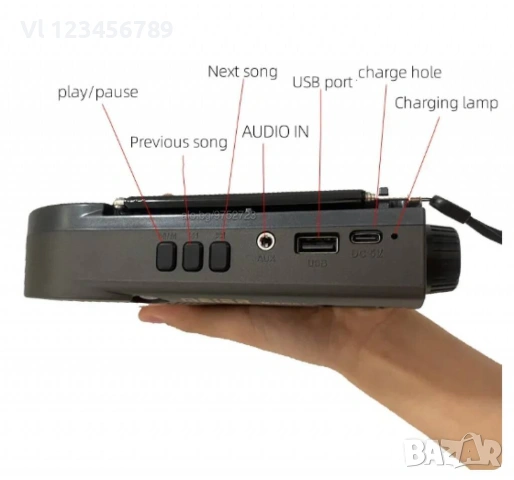 Мултифункционално настолно Bluetooth радио и аудио вграден музикален плейър MEIER M-572BT , снимка 4 - Радиокасетофони, транзистори - 54192279